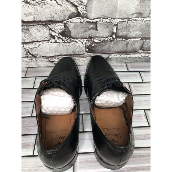 AQUILA Italian made Black Leather Cap Toe Dress Lace Up Shoes Men Sz 41EU/8M US - Picture 13 of 16